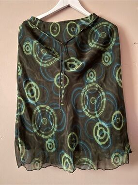 Clio vintage 90s y2k grunge vibrant midi skirt geometric whimsy coquette cottage